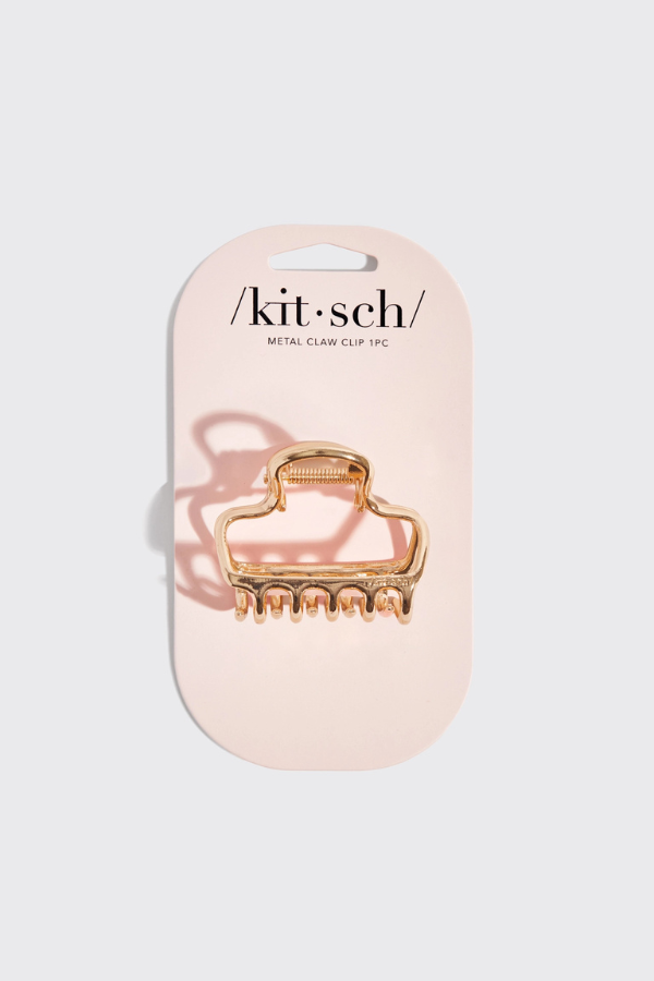 Kitsch - Medium Metal Open Shape Puffy Clip - Gold