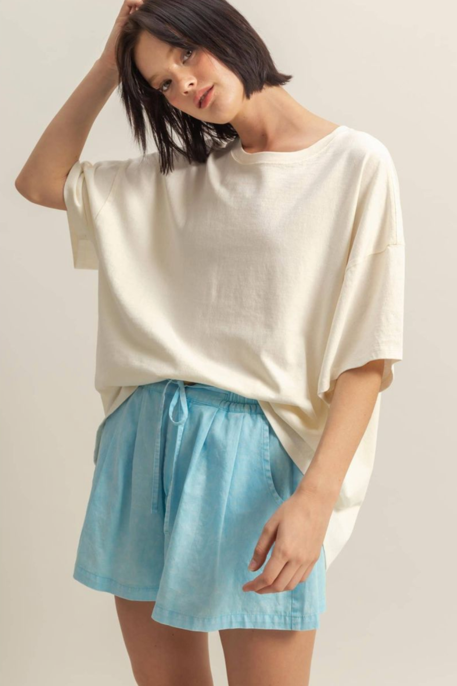 Mineral Washed Oversized T-Shirt - Off White
