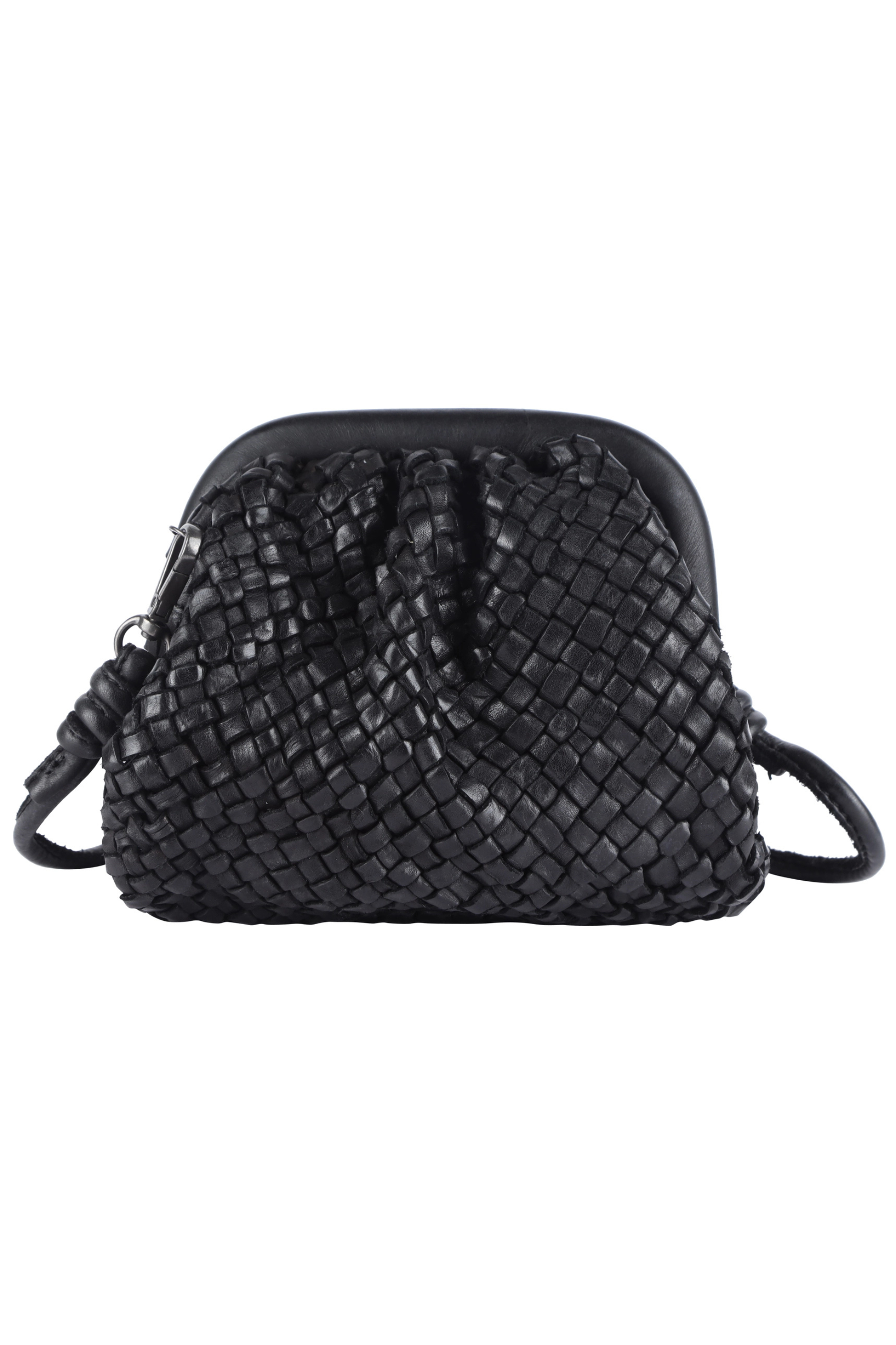 Hayworth Leather Crossbody Purse - Black