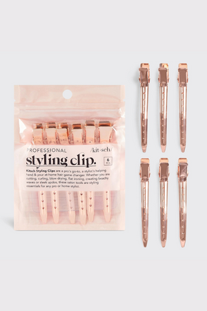 KITSCH Rose Gold Styling Clips - 6 pc