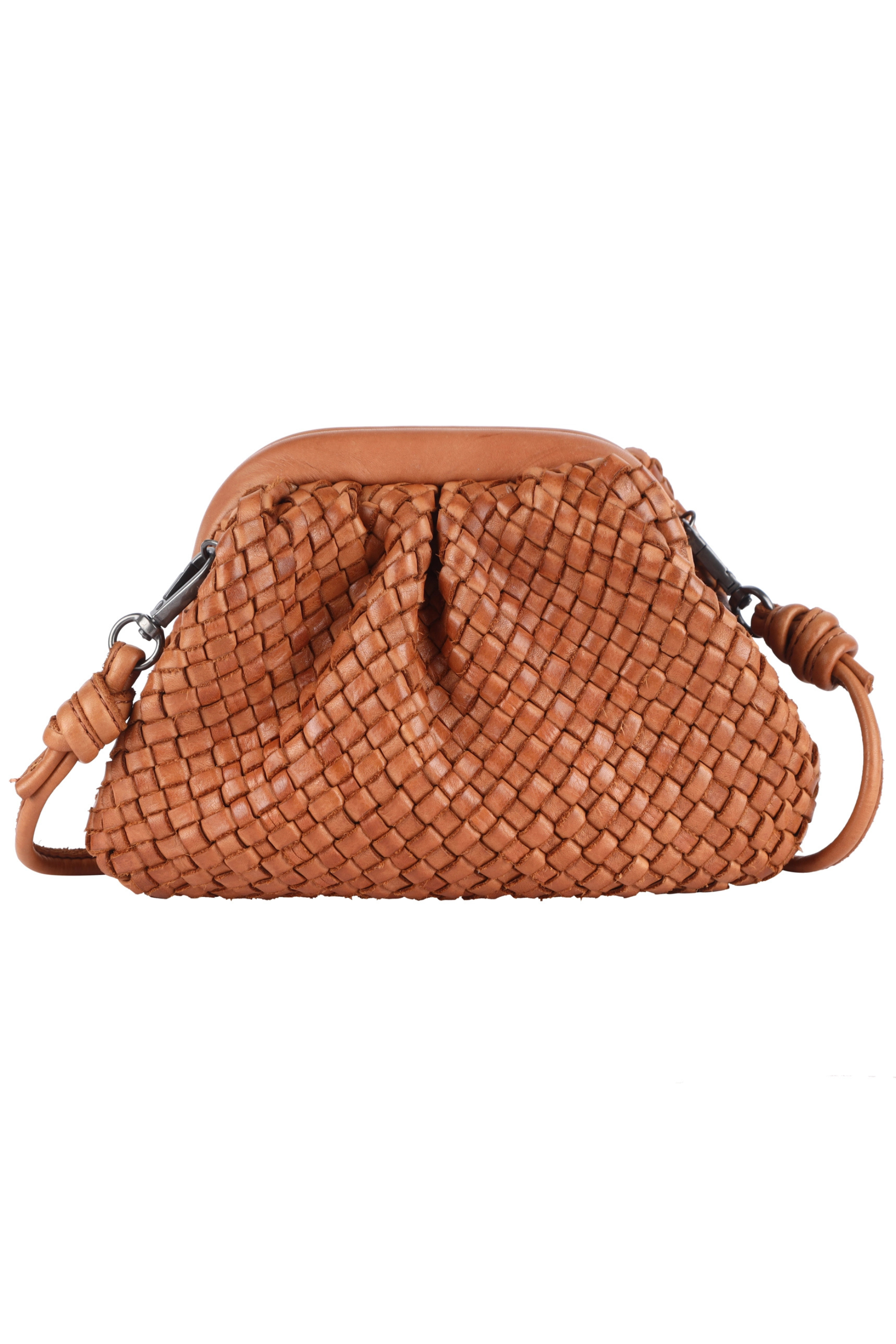 Hayworth Leather Crossbody Purse - Cognac