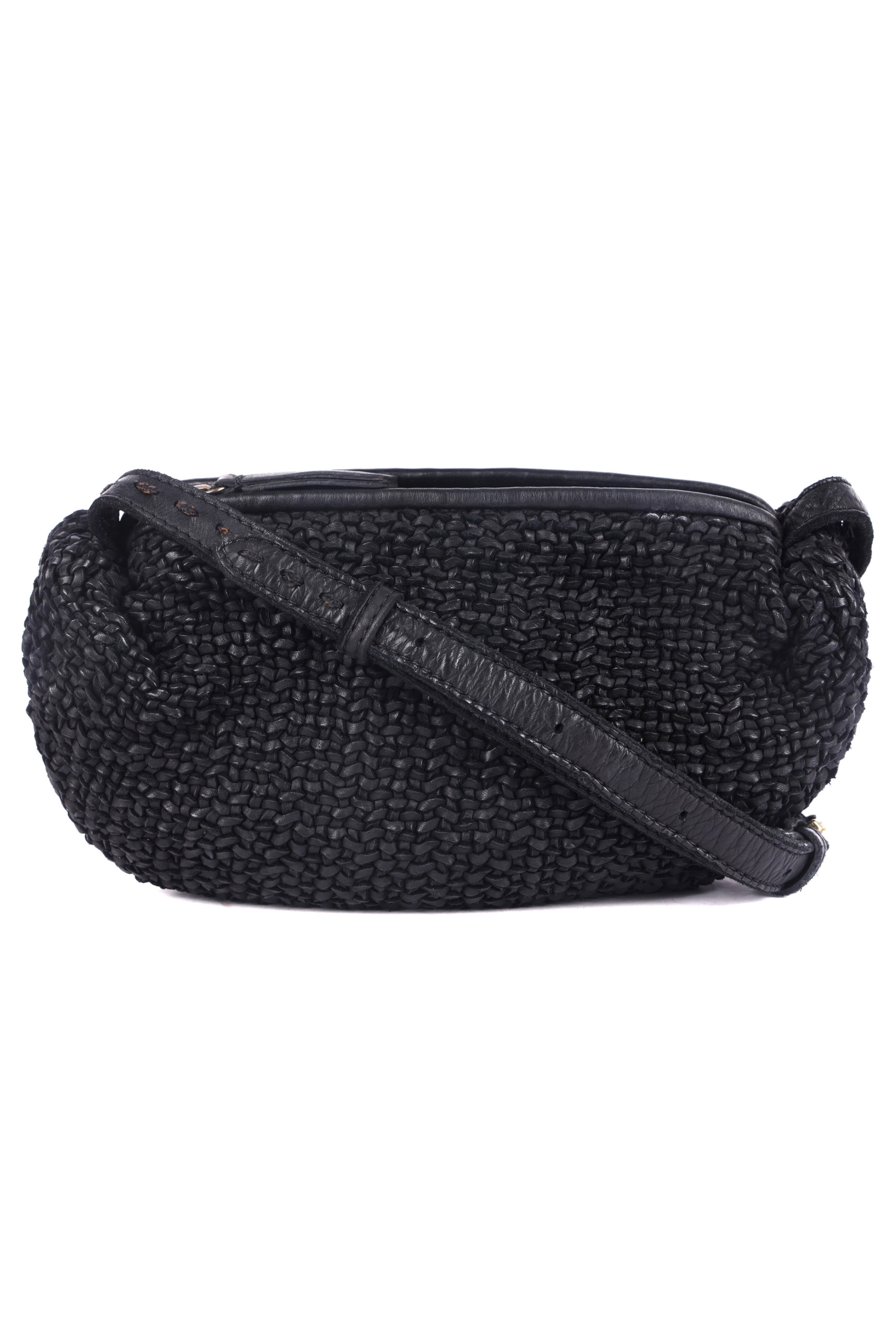 Shay Leather Crossbody Purse - Black
