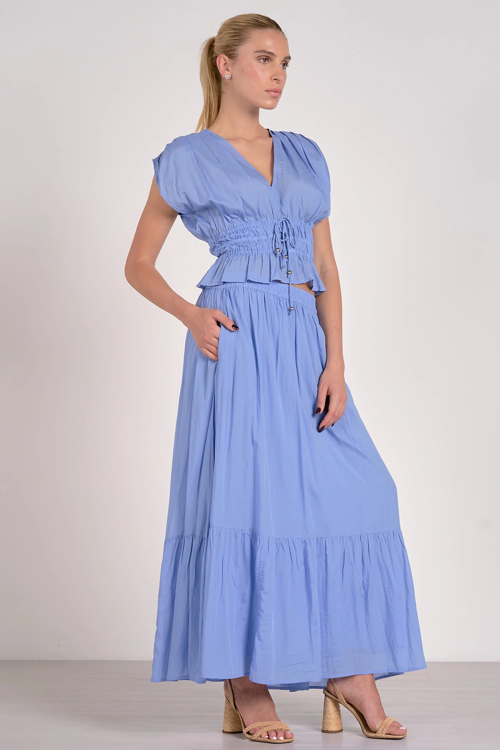 Vera Midi Skirt - Blue