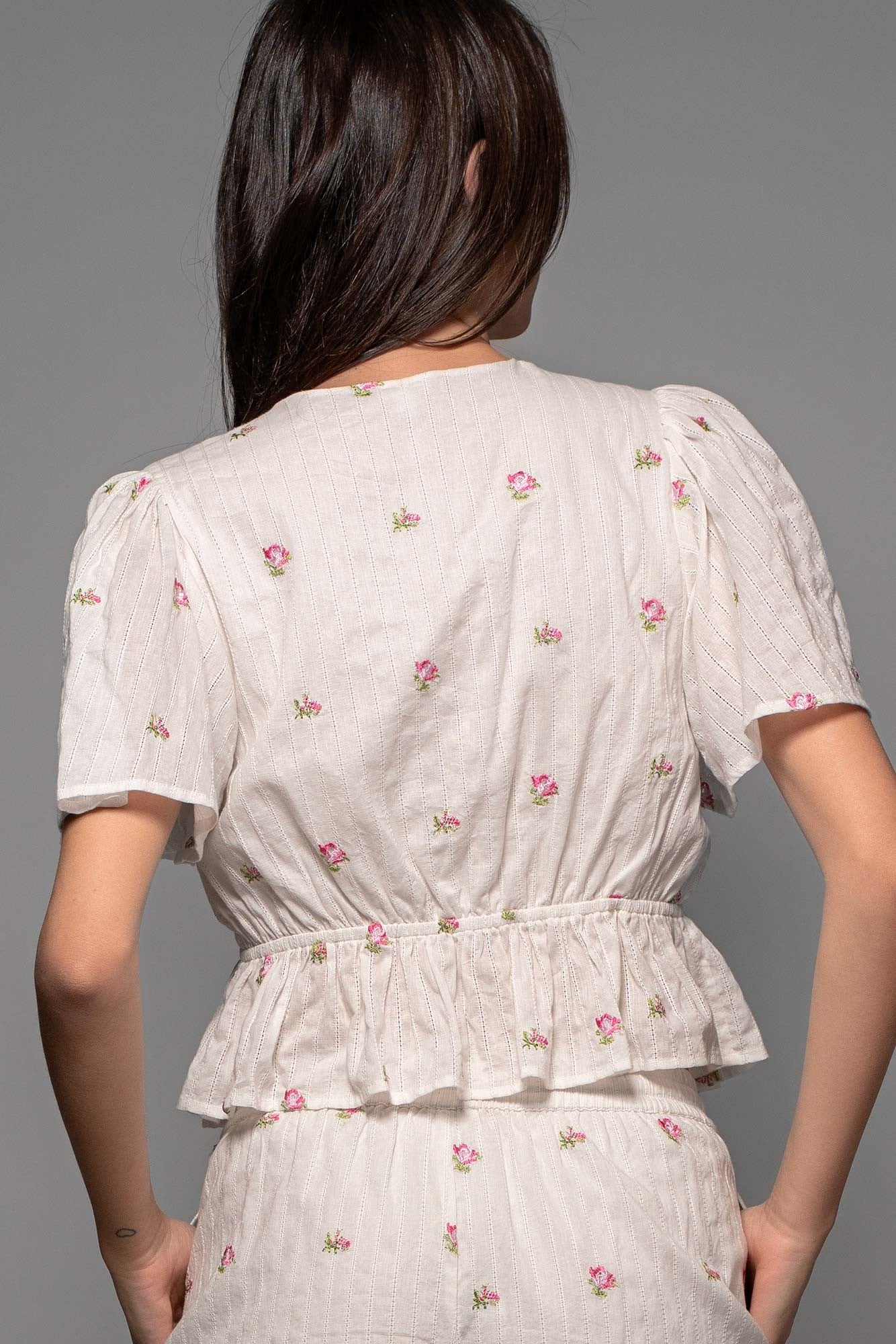Floral Embroidered Pointelle Top