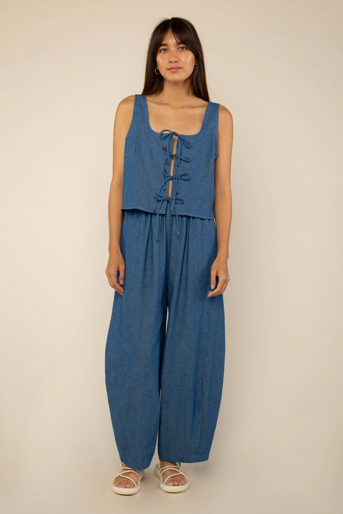 Denim Lantern Pants