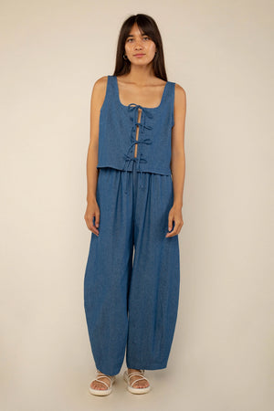 Denim Lantern Pants