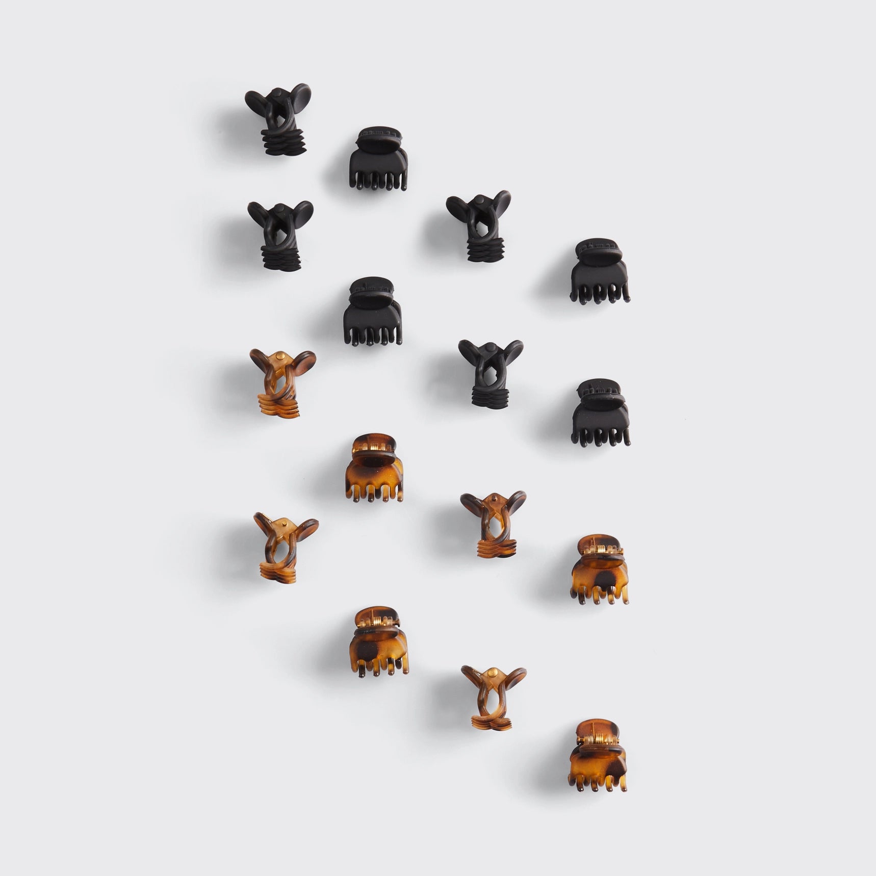 KITSCH - Mini Classic Claw Clips - 16pc - Black & Tort