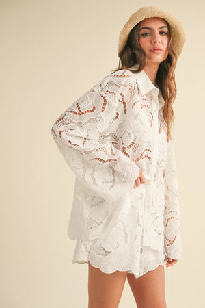 Crushing On You Eyelet Top