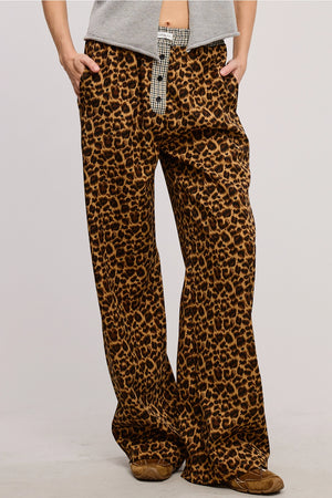 Leopard Print Boxer Pants