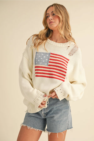 Flag Knit Sweater Top