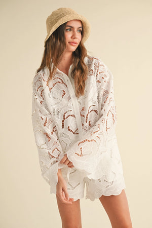 Crushing On You Eyelet Top