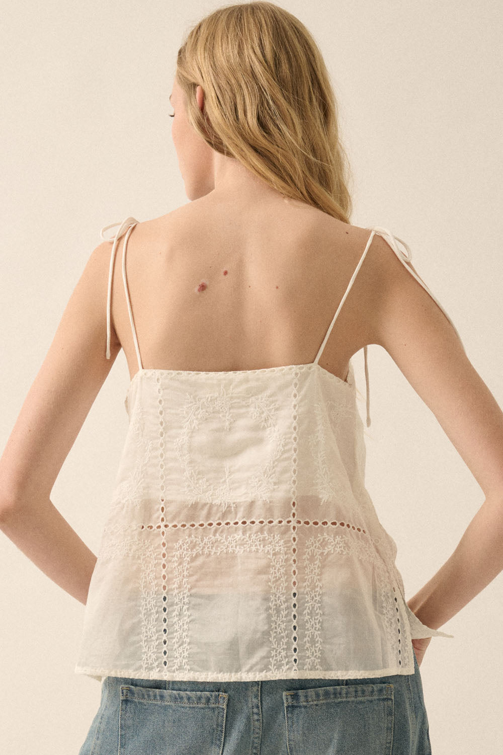 Sophia Eyelet Lace Tank Top