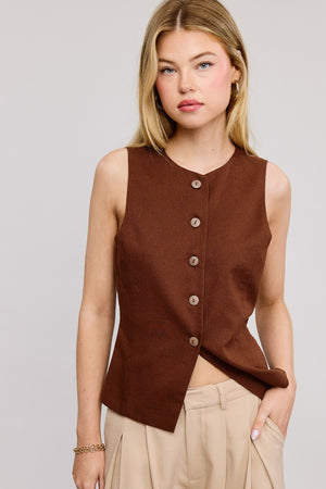 True Charm Vest - Brown