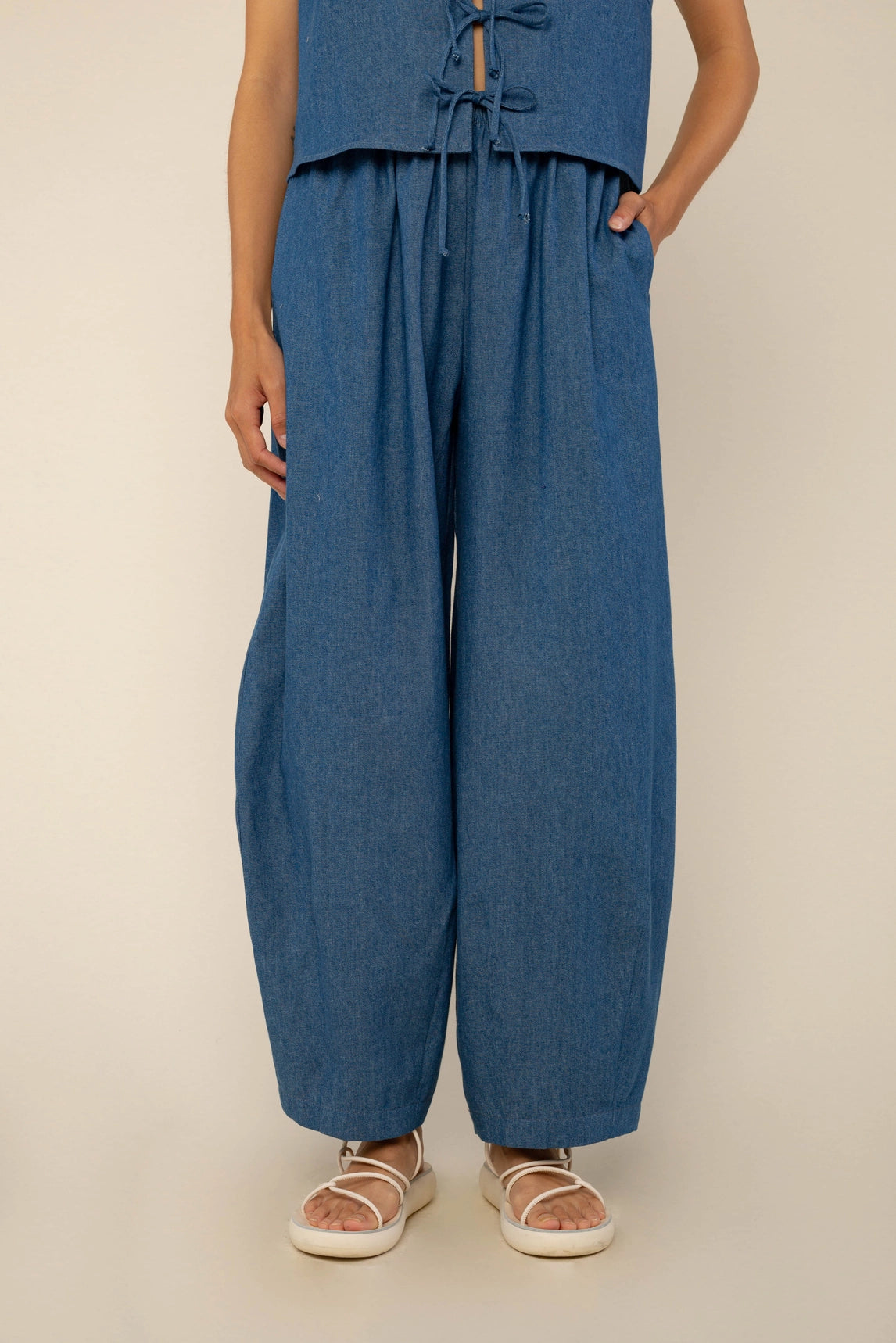 Denim Lantern Pants