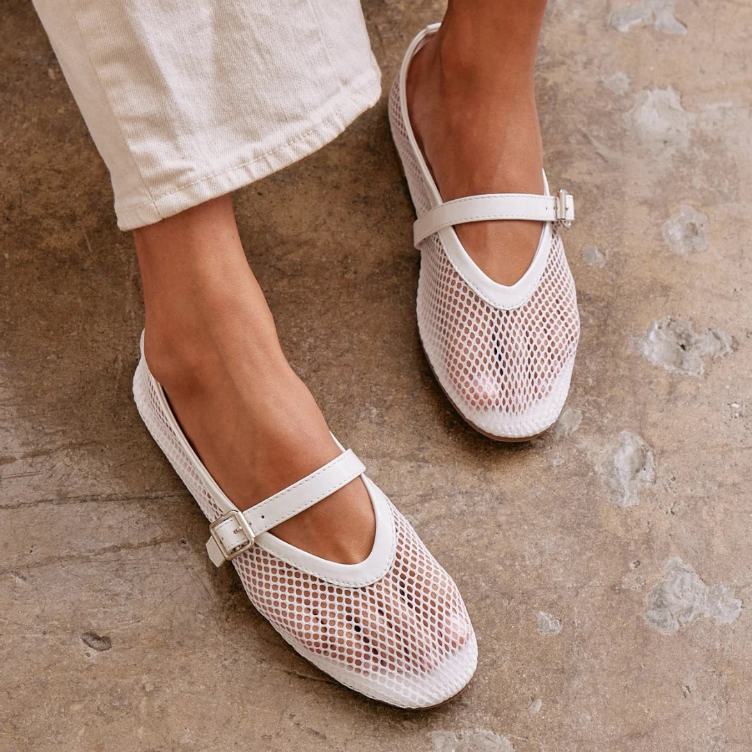 Nolita Ballet Flat - White Mesh