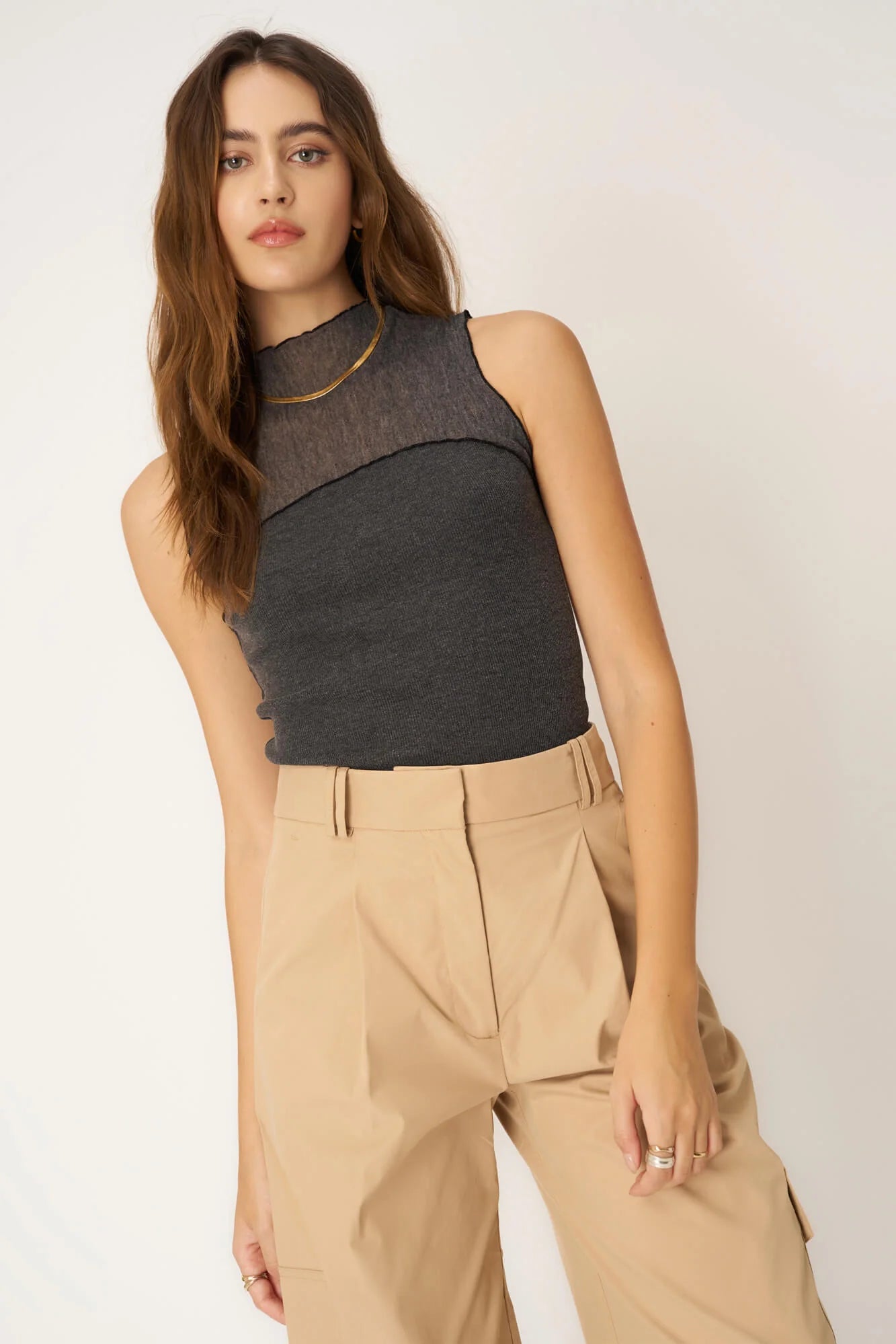 Fabienne Mixed Mesh Tank