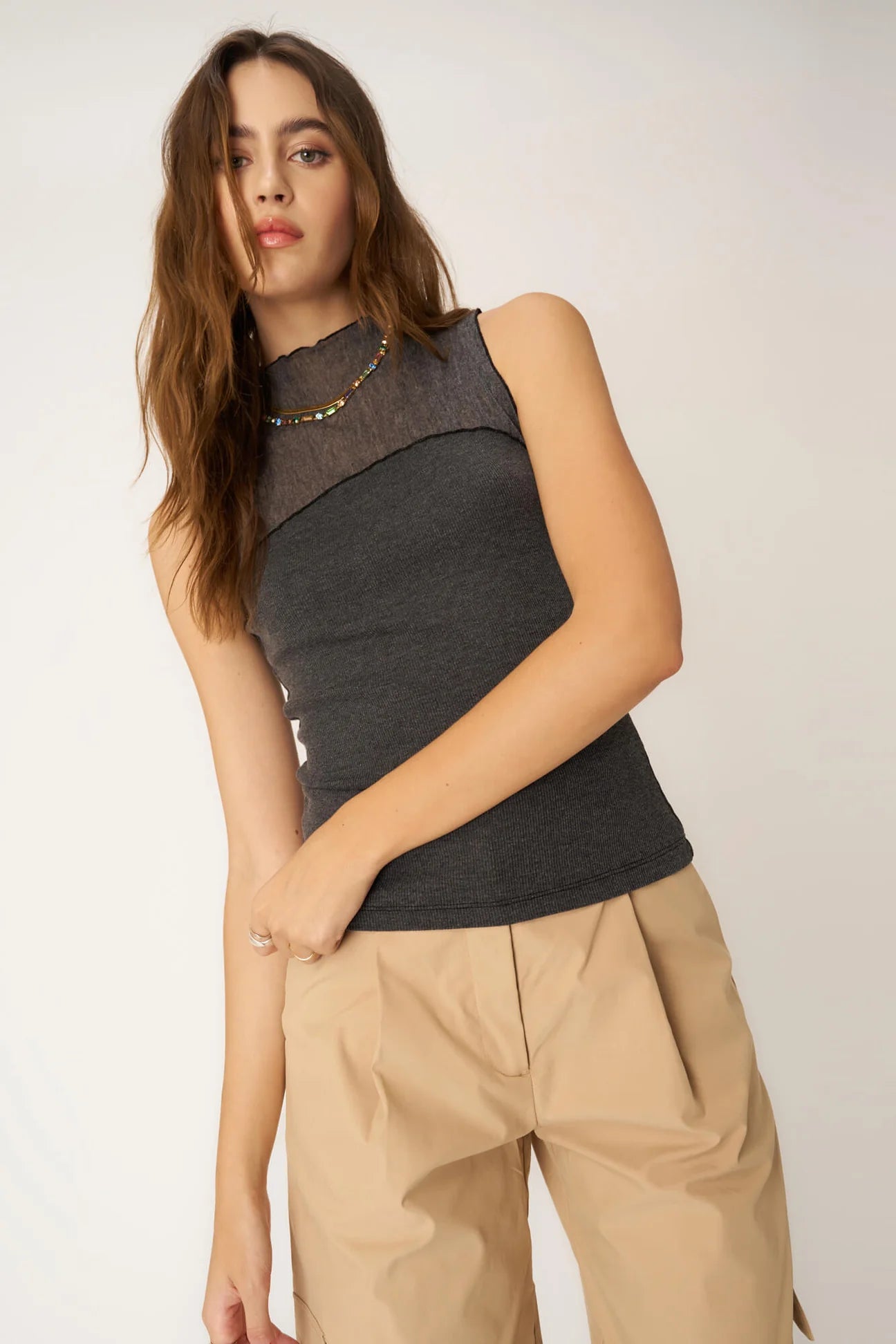 Fabienne Mixed Mesh Tank