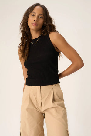 Player Racerback Ribbed Tank - Black
