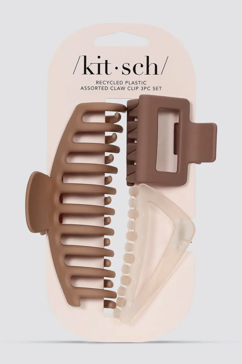 KITSCH Oversized Assorted Claw Clip - 3 pc